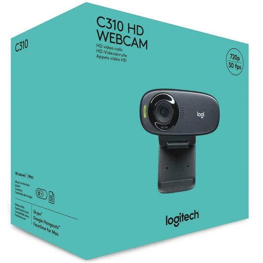 Logitech C310 HD Webcam, HD 720p/30fps, Widescreen HD Video Calling