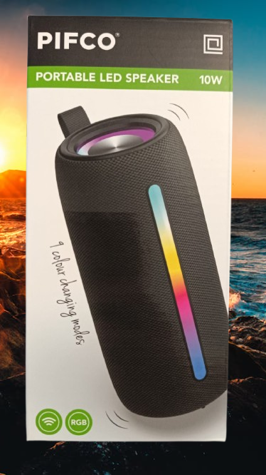 Pifco Portable Fabric RGB Bluetooth Speaker (10w)