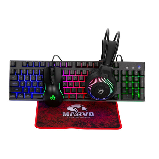 CM416 4 in 1 RGB Gaming UK Layout Keyboard, Mouse, Headset and Mat Bundle