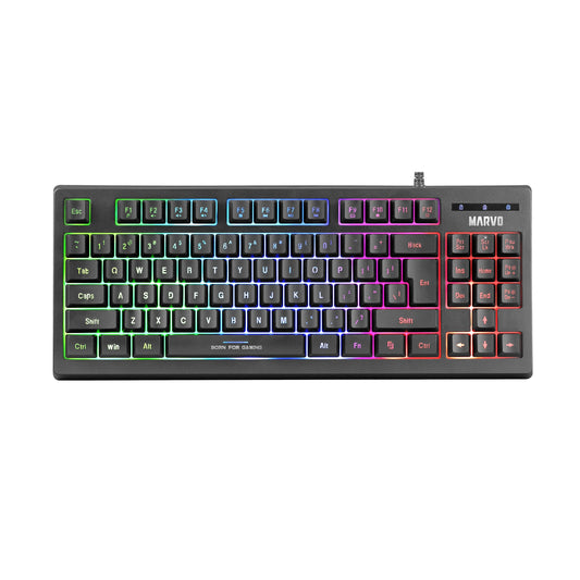 K607 80% TKL USB Backlit Multimedia Gaming Keyboard